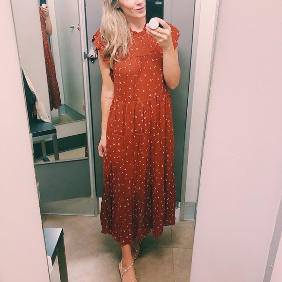 Floral Print Sleeveless High Crewneck Midi Dress - Picture 3 of 4